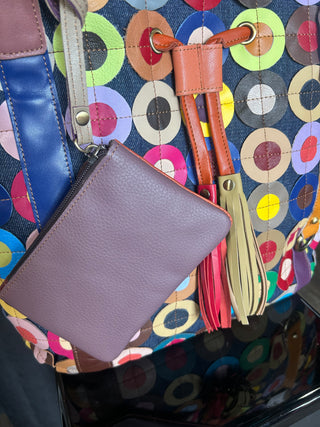 Genuine Leather Oversized Pattern Tote Purse