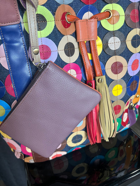 Genuine Leather Oversized Pattern Tote Purse