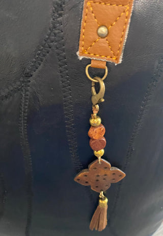 Upcycled Recycle Leather Tote Bag Purse VBLK40