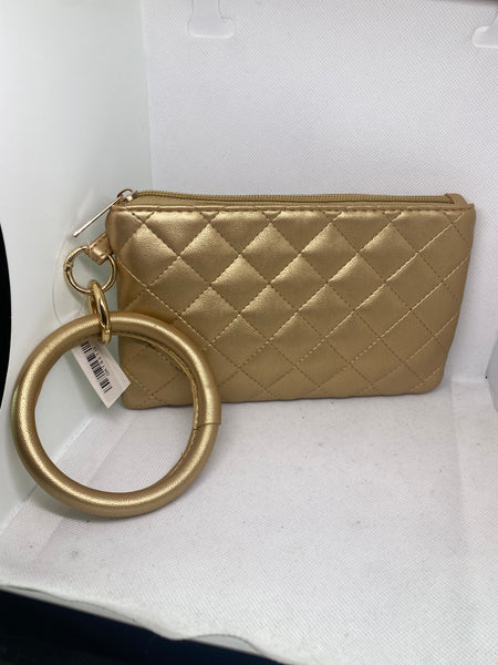 Gold  Puffy Stadium Approved Wristlet