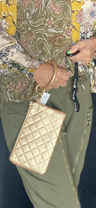 Gold  Puffy Stadium Approved Wristlet