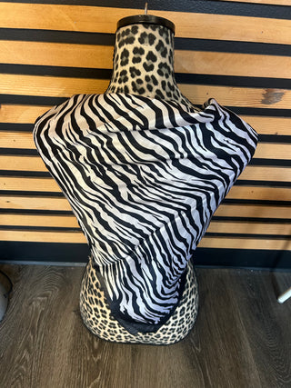 Womens Fashion Silk Scarf 35 x 35 Zebra Stripe Neck Hair Bag Accessory