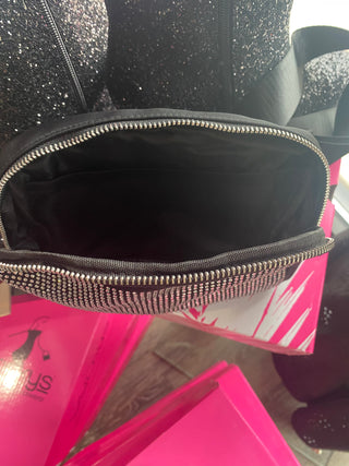 Black Rhinestone Bling Belt Bag Sling Cross body Crossbody Purse