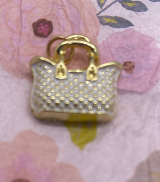 White Purse Charm for Necklace or Bracelet