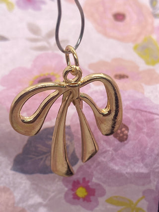 Gold Tone Bow  Charm