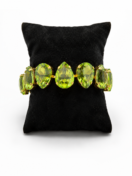 Lime Luxe Crystal Statement Bracelet