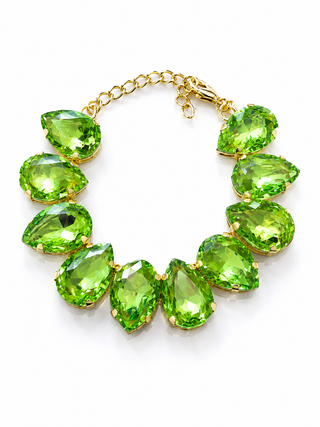 Lime Luxe Crystal Statement Bracelet