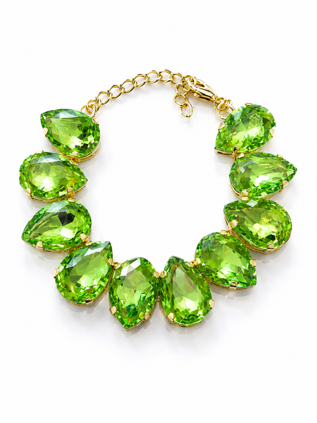 Lime Luxe Crystal Statement Bracelet