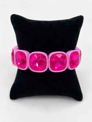 Fuchsia Pink Pop Stretch Statement Bracelet