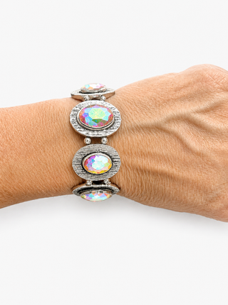 Oval AB Stone Stretch Bracelet