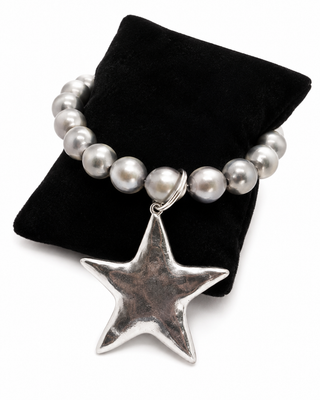 Silver Star Charm Stretch Bracelet
