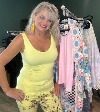 Buttery Soft Reversible V or U Neckline Seamless Tank Top Yellow