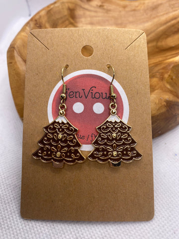 Brown Tree Earrings