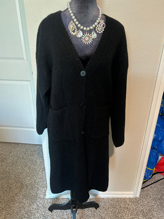Cozy Chic Longline Knit Cardigan Black