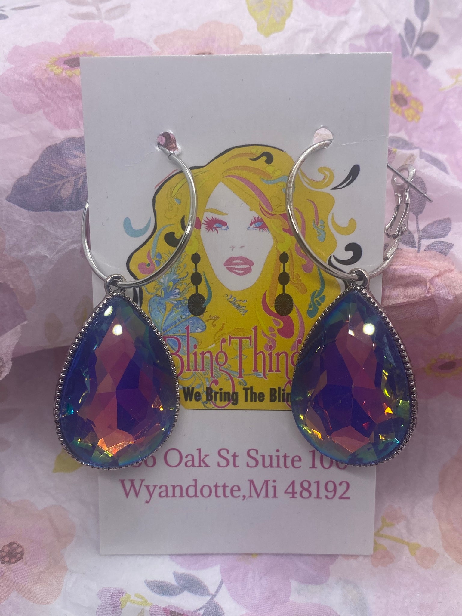 Custom Made Crystal Teardrop Earrings