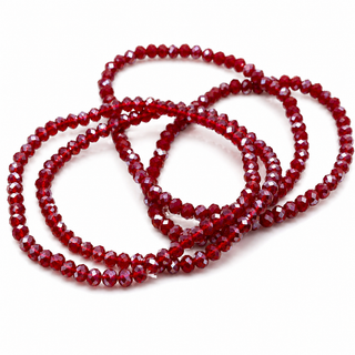 Blue Red Sparkle Stretch Stacking Stone Bracelet
