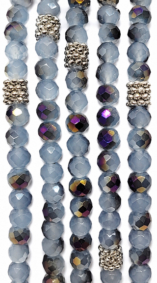 Stacking Stones Periwinkle AB Stretch Bracelet