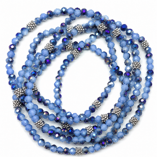 Stacking Stones Periwinkle AB Stretch Bracelet