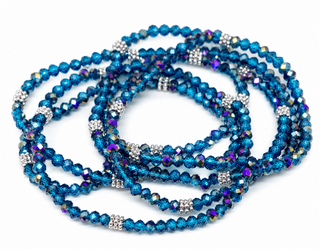Stacking Stones Aqua AB Sparkling Stretch Crystal Bracelet