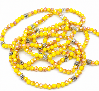 Yellow Fire Stacking Stones Stretch Bracelet