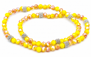 Yellow Fire Stacking Stones Stretch Bracelet