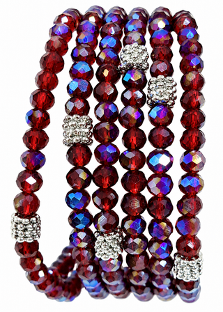 Stacking Stones Mixed Berries AB Crystal Stretch Bracelet
