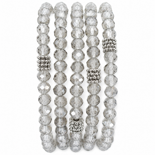 Stacking Stones Smokey Grey Crystal Bracelet