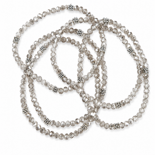Stacking Stones Smokey Grey Crystal Bracelet