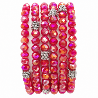 Stacking Stones Cranberry Stretch Bracelet