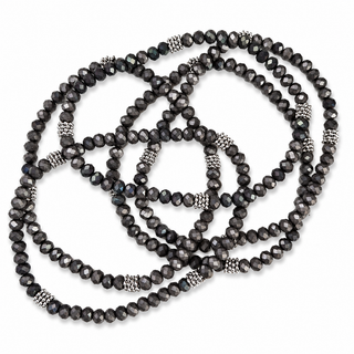 Stacking Stones Matte Black Stretch Bracelet