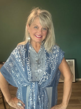 Blue Boho Paisley Kimono