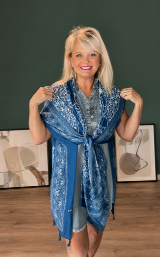 Blue Boho Paisley Kimono