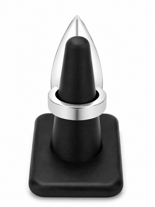 Sleek Silver Teardrop Statement Stretch Ring