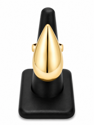 Sleek Gold Teardrop Statement Stretch Ring