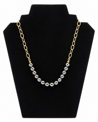 18 inch Mixed Metal Faceted Bead Necklace
