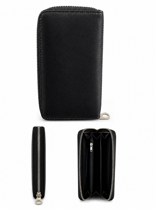 Geometric Rhinestone Accordian Zip Around Wallet