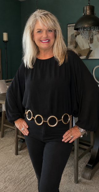 Gold Statement Circle Chain Belt