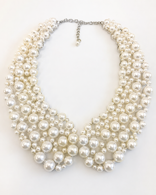Faux Pearl Statement Collar Necklace