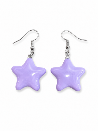 Purple Star Acrylic Earrings