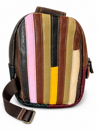 Genuine Leather Woven Front Crossbody Sling Purse