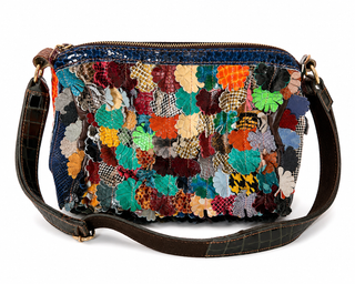 Genuine Leather Colorful Petal Shoulder Bag Purse