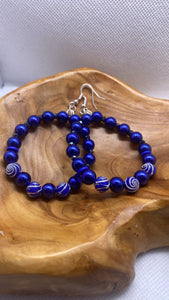 Custom Brilliant Blue Hoop Earrings