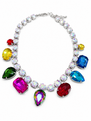 Rainbow Radiance Statement Charm Necklace