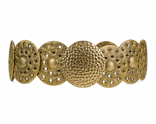Antique Gold Disc Statement Belt