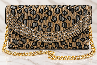 Animal Print Rhinestone Evening Bag Purse