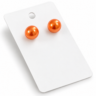 Orange Metallic XLarge Ball Stud Earrings