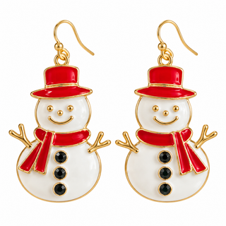Snowman Christmas Holiday Dangle Earrings