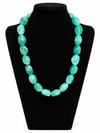 Aqua Green Beaded Statement Necklace