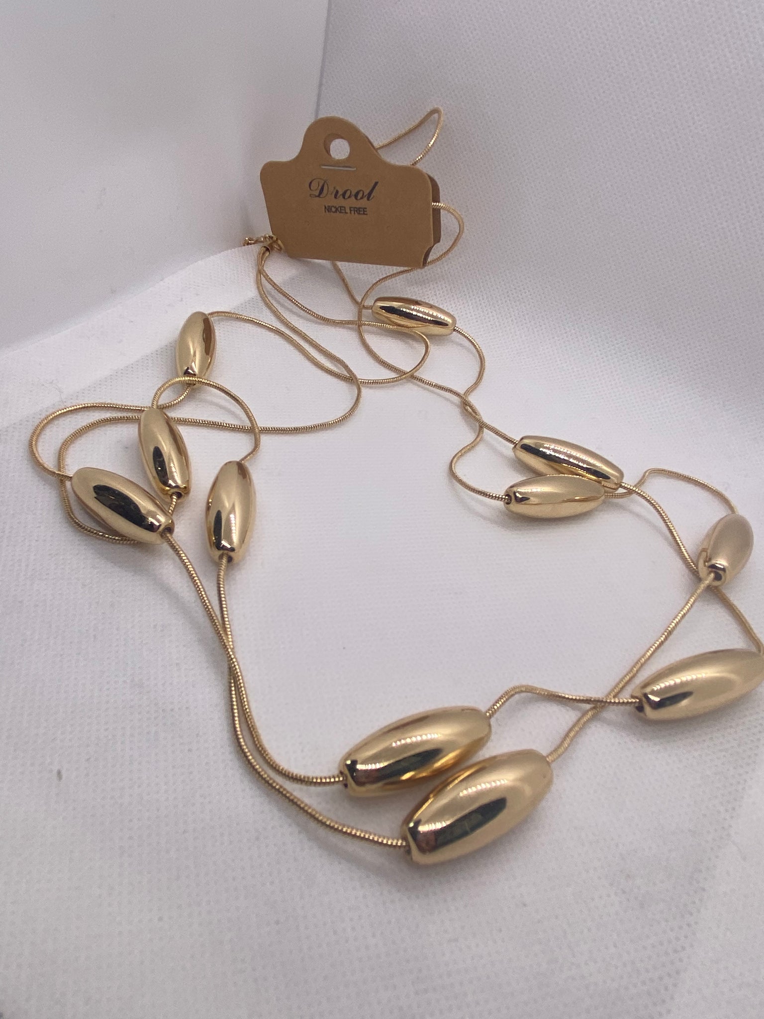 Gold Double Strand 36 inch Necklace