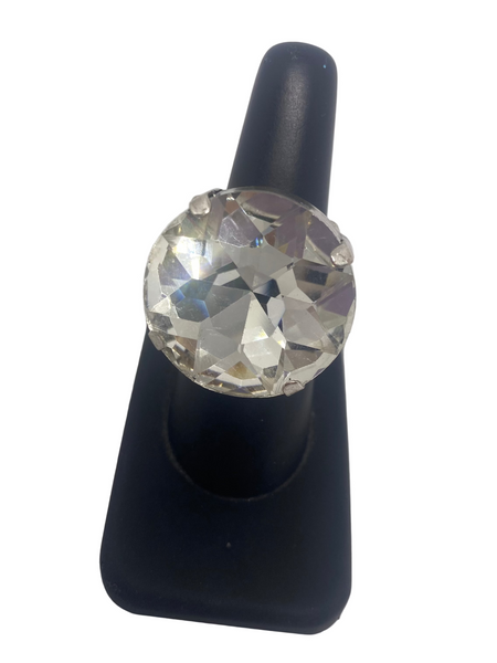 Clear Stone Bauble Cocktail Stretch Ring